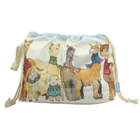Drawstring project bag style alpacas and friends