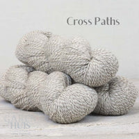 The Fibre Company Amble Yarn in the color Cross Paths (white and tan marl)