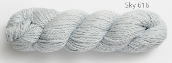Blue Sky Fibers Organic Worsted Cotton in the color Sky 616