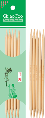 ChiaoGoo Premium Bamboo Double Point Needles - 6"