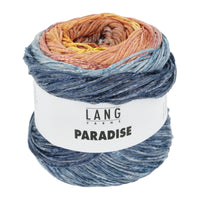Lang Yarns Paradise yarn in the color 47 blue to gold