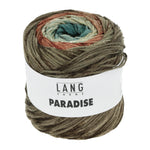 Lang Yarns Paradise yarn in the color 92 teal, red, earth