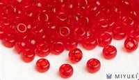 Miyuki 6/0 glass seed beads in the color 140 Transparent Red