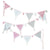 crochet bunting white pink grey