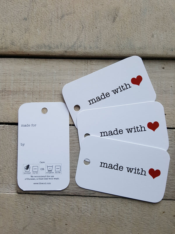 Big Bad Wool Made With Love Gift Tags