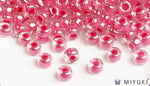Miyuki 6/0 glass seed beads in the color 208 Carnation Pink lined Crystal AB