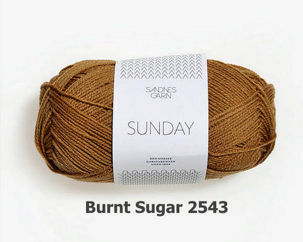 Sandnes Garn Sunday fingering weight 100% merino yarn in the color Burnt Sugar 2543