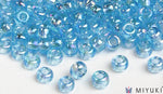 Miyuki 6/0 glass seed beads in the color 260 Transparent Light Blue AB