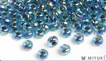Miyuki 6/0 glass seed beads in the color 339 Blue lined Aqua AB