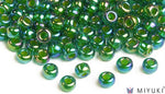 Miyuki 6/0 glass seed beads in the color 354 Chartreuse-lined Green AB