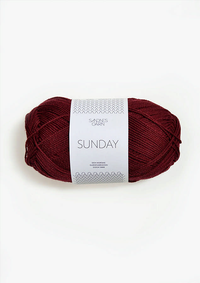 Sandnes Garn Sunday fingering weight 100% merino yarn in the color Deep Wine Red 4054