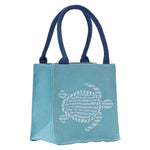 reusable gift bag mini tote knitting itsy bitsy project bag - sea turtle