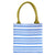 reusable gift bag mini tote knitting itsy bitsy project bag - blue stripes