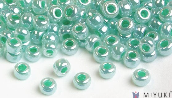 Miyuki 6/0 glass seed beads in the color 536 Seafoam Green Ceylon