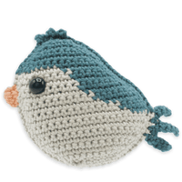 crocheted blue bird