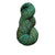 Green skein of yarn on a wooden surface