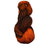 Skein of orange and brown yarn on a wooden surface