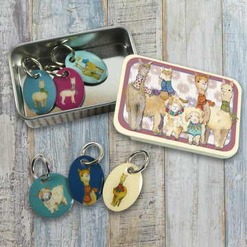 Alpacas & Friends Stitch Markers in A Pocket Tin