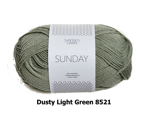Sandnes Garn Sunday fingering weight 100% merino yarn in the color Dusty Lime Green 8521