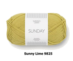 Sandnes Garn Sunday fingering weight 100% merino yarn in the color Sunny Lime 9825