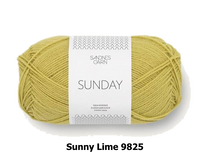 Sandnes Garn Sunday fingering weight 100% merino yarn in the color Sunny Lime 9825