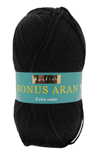 Sirdar Hayfield Bonus Aran Worsted weight acrylic yarn color black 965