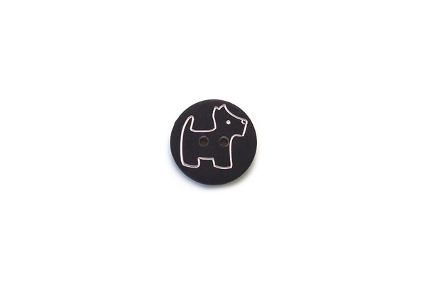 Scottie Dog Plastic Button 18mm