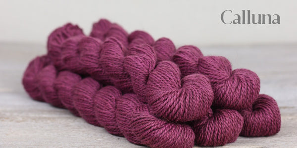 The Fibre Company Amble Yarn Mini Skein in the color Calluna (dark pink)
