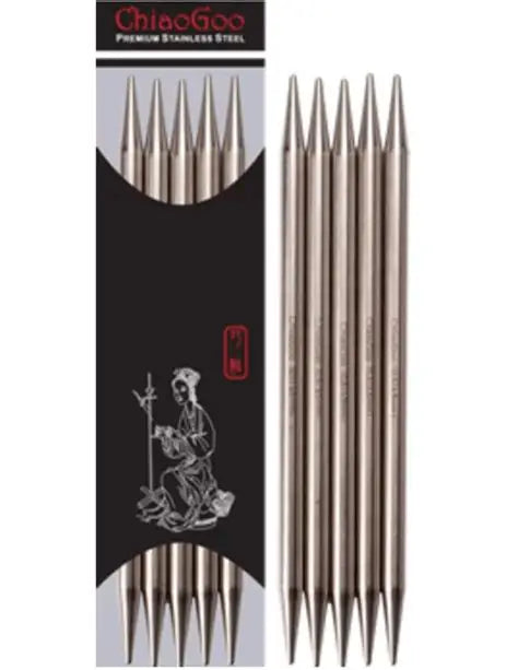 ChiaoGoo SS Double Point Needles - 6"