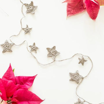 Flax & Twine Teeny Tiny & Small Star Garland Kit in Ivory