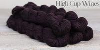 The Fibre Company Amble Yarn Mini Skein in the color High Cup Wines (burgandy)