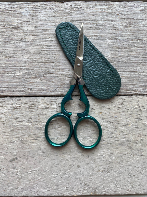Victorian Embroidery Scissors with leather sheath