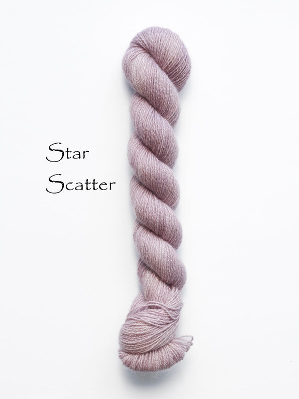 Madelinetosh Hand dyed tosh pebble yarn in the color Star Scatter Solid