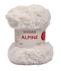 Sirdar Alpine Faux Fur yarn color Polar 400 (white)