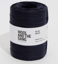 Wool and the Gang Ra-Ra Raffia yarn in the color Midnight Blue