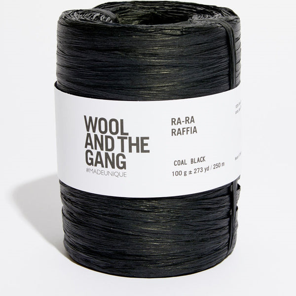 Wool and the Gang Ra-Ra Raffia yarn in the color Coal Black