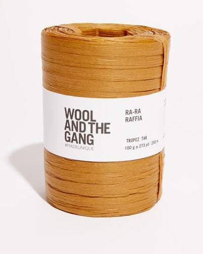 Wool and the Gang Ra-Ra Raffia yarn in the color Tropez Tan