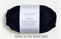 Sandnes Garn Sunday fingering weight 100% merino yarn in the color Sailor in the Dark 5581