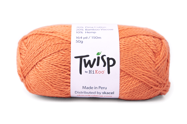 HiKoo Twisp sport weight yarn in the color Coral 6016