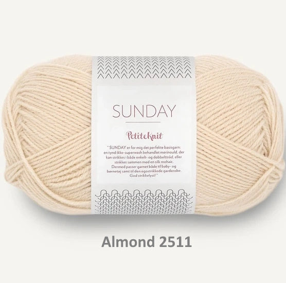 Sandnes Garn Sunday fingering weight 100% merino yarn in the color almond 2511