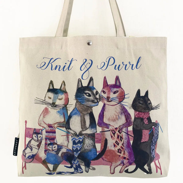 Knit and Purrl Tote Bag