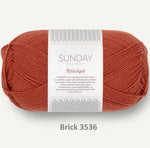 Sandnes Garn Sunday fingering weight 100% merino yarn in the color brick 3536