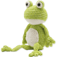 crocheted vinny frog from crochet kit