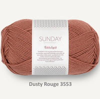 Sandnes Garn Sunday fingering weight 100% merino yarn in the color Dusty Rouge 3553