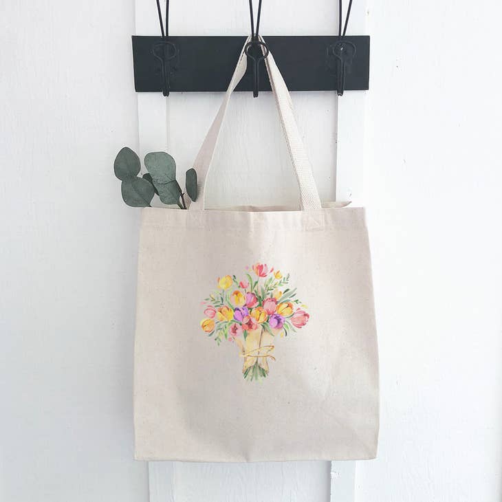 Floral canvas tote best sale