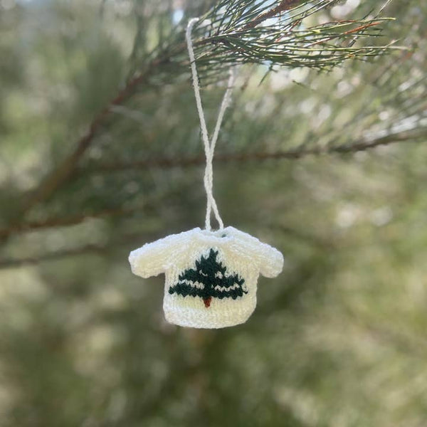 Knit Mini Sweater with Tree Ornament