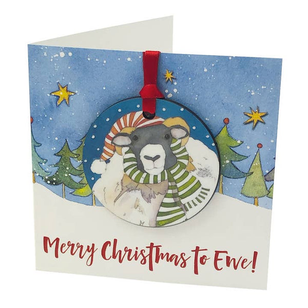 Sheepy Christmas Bauble Card