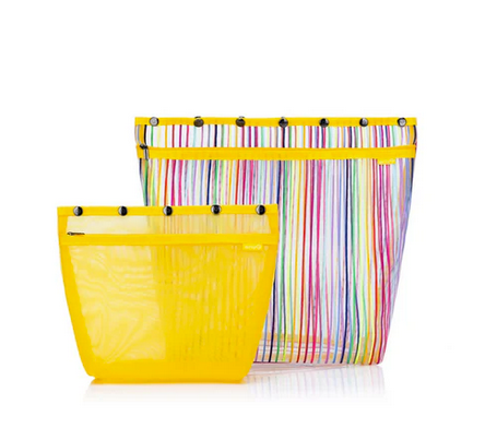 dellaQ standing oh snap bag large and extra large in the color rainbow yellow