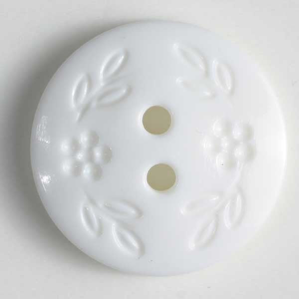 White Button with Flowers