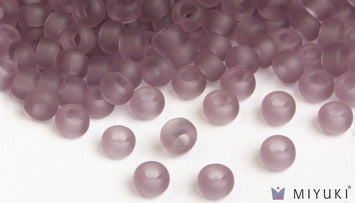 Miyuki 6/0 glass seed beads in the color 142F Transparent Frost Lilac
